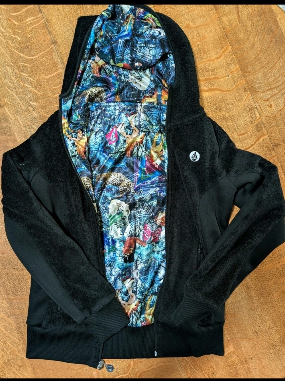 Volcom "RARE" Tilia 2012/13 Collection Reversible Fur Full Zip Hoodie Small